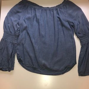 H&M denim colored blouse